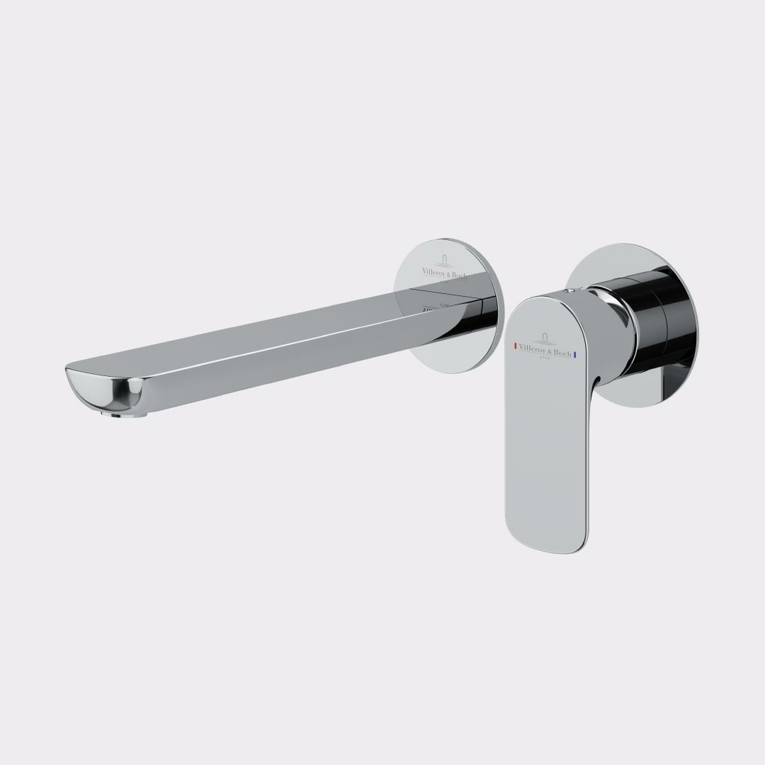 Villeroy & Boch O.Novo Wall Basin/Bath Mixer (Trim Kit Only) - LF Chrome 1044561B