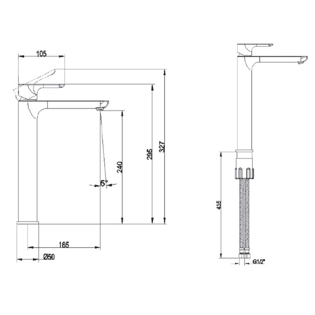 Villeroy & Boch O.Novo Vessel Basin Mixer - LF Chrome 1046561