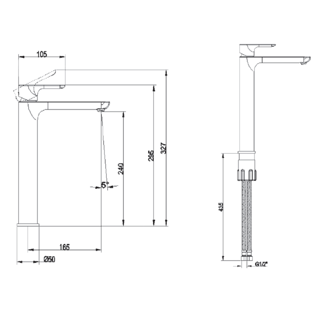 Villeroy & Boch O.Novo Vessel Basin Mixer - LF Chrome 1046561