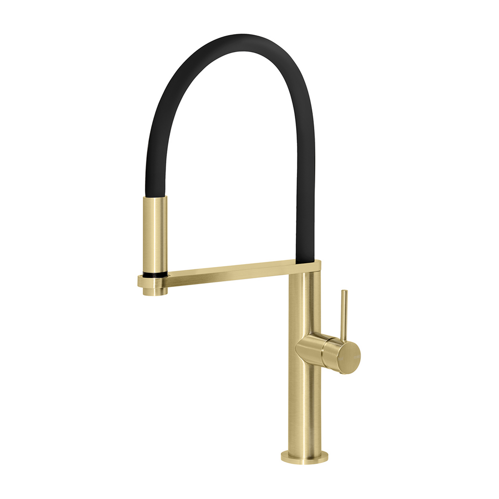 Phoenix Blix Flexible Hose 220mm Round Sink Mixer - LF Brushed Gold - 10473100-12-1