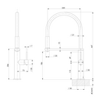 Phoenix Blix Flexible Hose 220mm Round Sink Mixer - LF Brushed Gold - 10473100-12-1