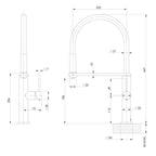 Phoenix Blix Flexible Hose Sink Mixer - LF Brushed Nickel - 10473100-40-1