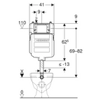 Geberit Sigma 8 4 Stars Concealed In-Wall Cistern, 4.5/3 Litres - 109.795.00.1