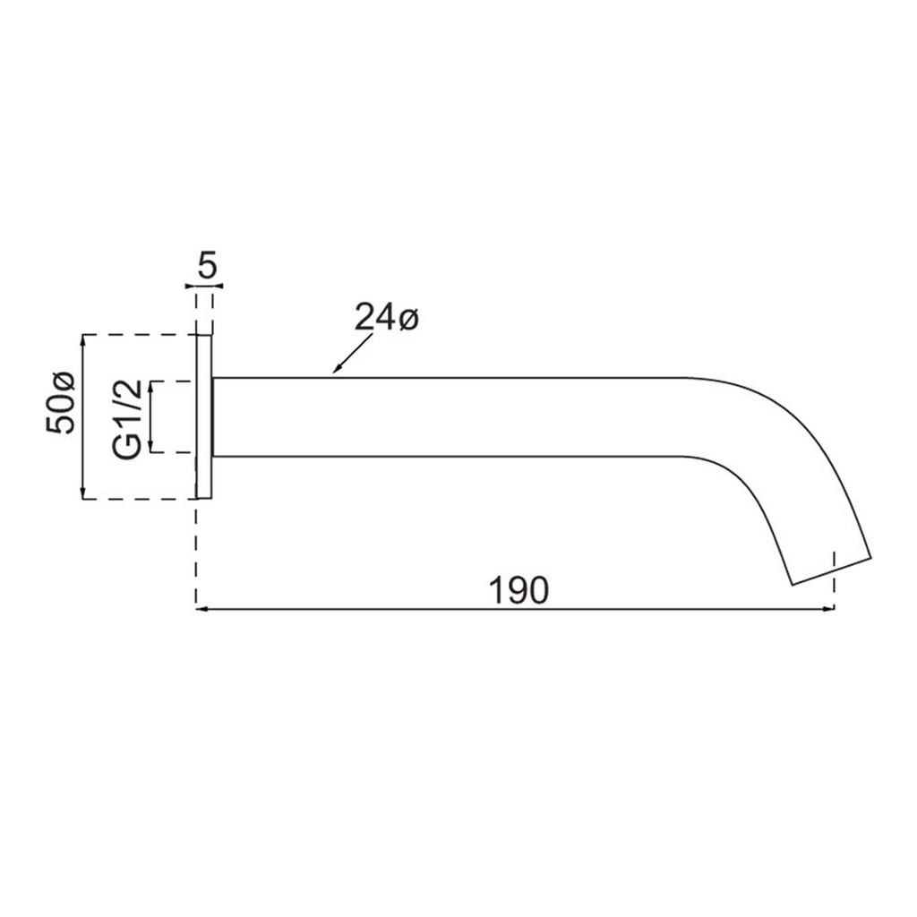 Villeroy & Boch Vita Bath Spout - LF Chrome 1100861B