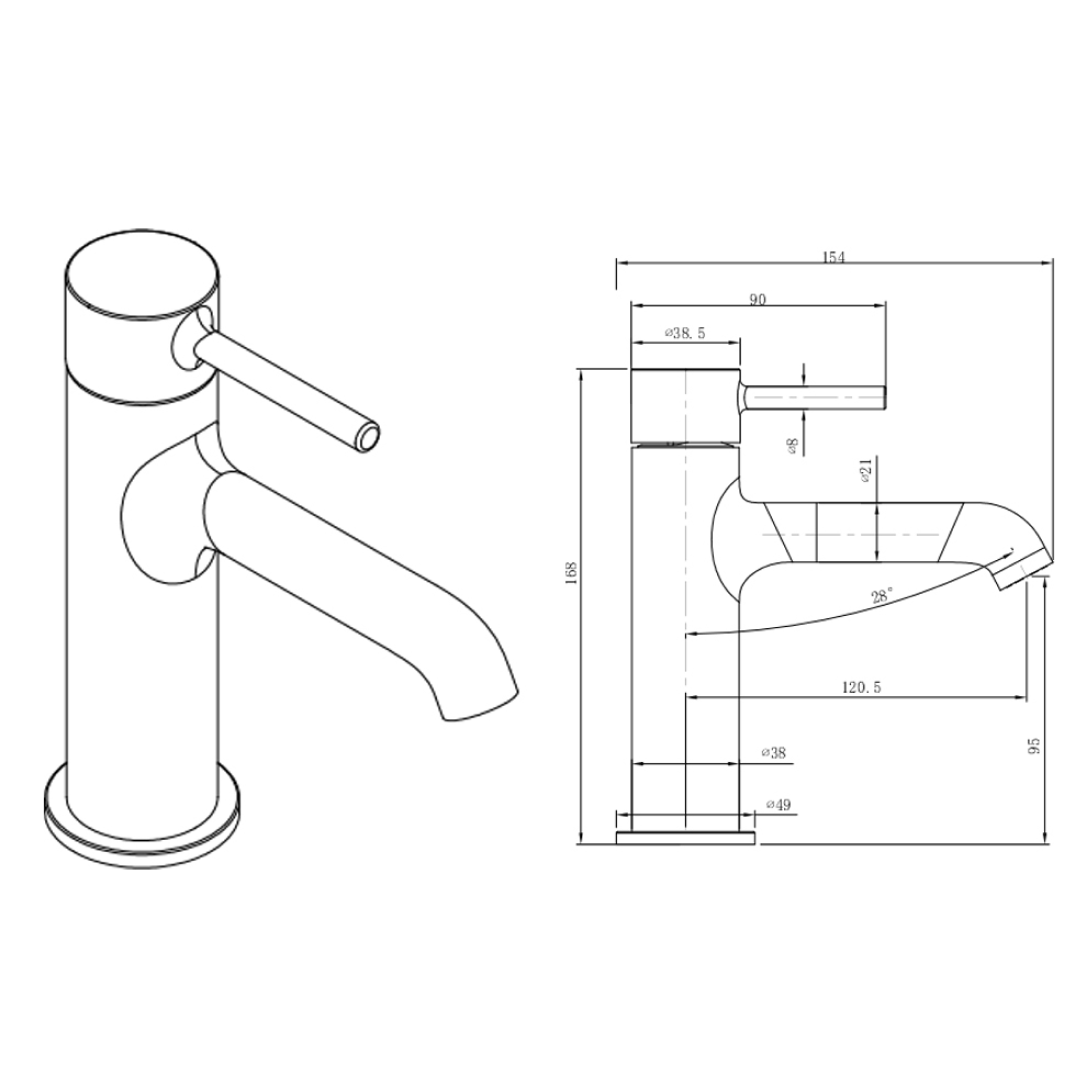 Villeroy & Boch Vita Basin Mixer - LF Chrome 1103561