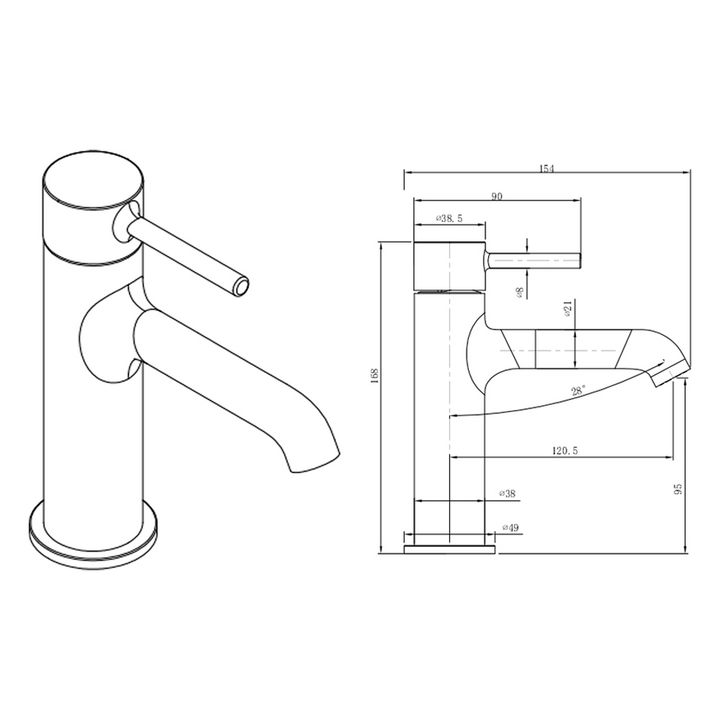 Villeroy & Boch Vita Basin Mixer - LF Brushed Gold 1103585