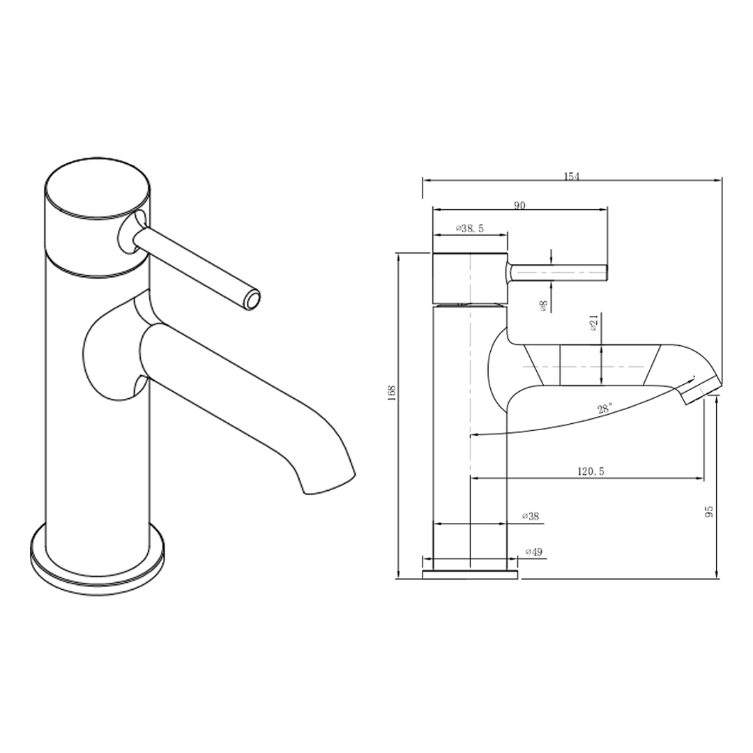 Villeroy & Boch Vita Basin Mixer - LF Brushed Gold 1103585