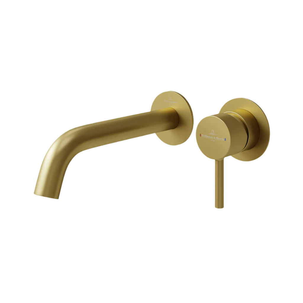 Villeroy & Boch Vita 35 Wall Mounted Basin/Bath Mixer Trim Kit - LF Brushed Gold - 1104585B