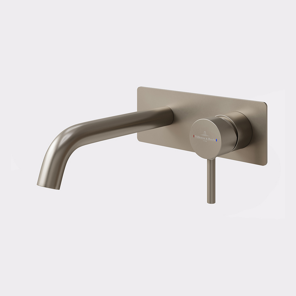 Villeroy & Boch Vita 35 Rectangular Wall Basin/Bath Mixer (Trim Kit Only) - LF Brushed Nickel 1105080B