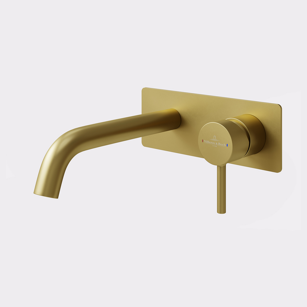 Villeroy & Boch Vita 35 Rectangular Wall Basin/Bath Mixer (Trim Kit Only) - LF Brushed Gold 1105085B