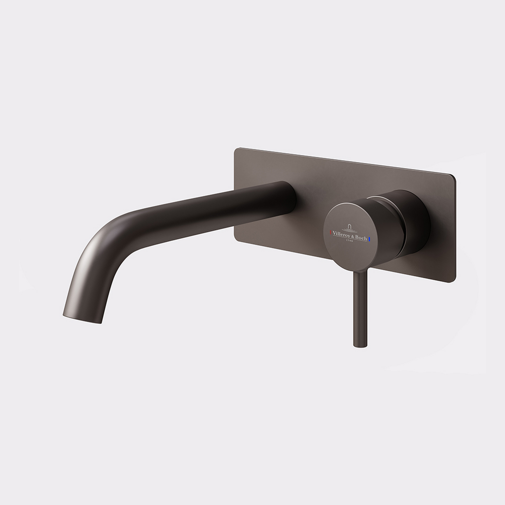 Villeroy & Boch Vita 35 Rectangular Wall Basin/Bath Mixer (Trim Kit Only) - LF Gun Metal 1105090B