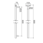 Caroma Liano II 12V 900mm Vertical Heated Towel Rail - Brushed Brass - 11225050BB