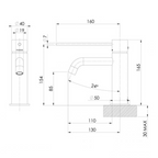 Phoenix Vivid Slimline Basin Mixer Curved Outlet with Extended Lever - LF Chrome - 114-7701-00-1