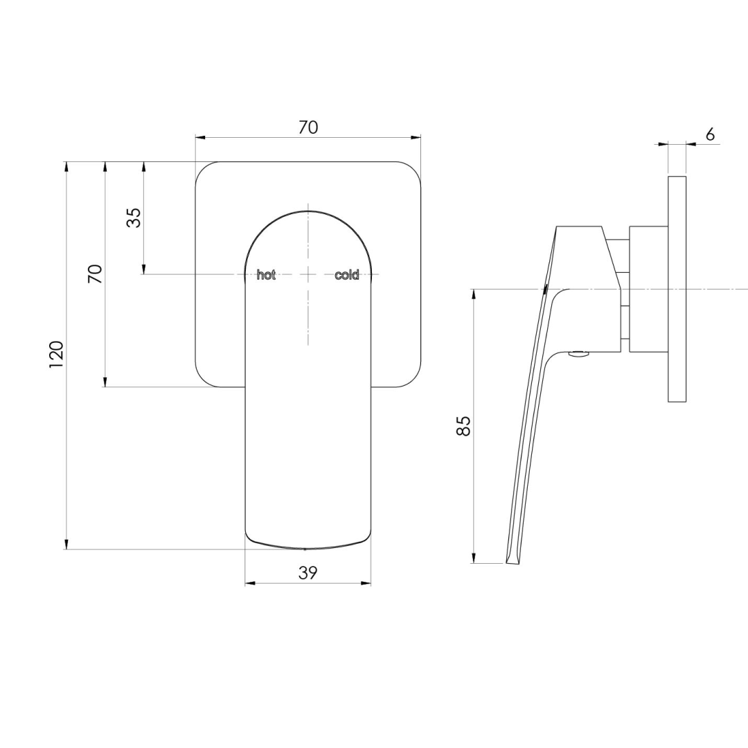 Phoenix Mekko SwitchMix Shower Wall Mixer (Trim Kit Only) - LF Brushed Carbon - 115-2805-31-1