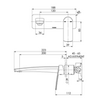 Phoenix Mekko SwitchMix Wall Basin / Bath Mixer Set 200mm (Includes In-Wall Body) - LF Matte Black - 115-2810-10-1