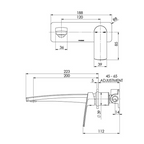 Phoenix Mekko SwtichMix 200mm Wall Basin / Bath Mixer Set (Includes In-Wall Body) - LF Brushed Nickel - 115-2810-40-1