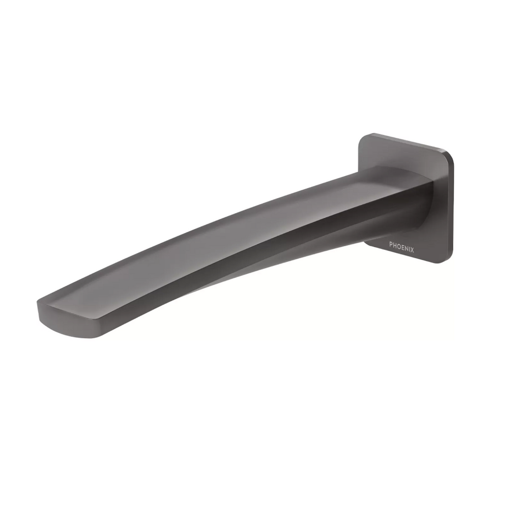 Phoenix Mekko 200mm Wall Basin Spout - LF Brushed Carbon - 115-7610-31-1