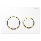 Geberit Kappa 21 Flush Button Chrome - White, Gold Trim - 115.240.KK.1