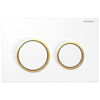 Geberit Kappa 21 Flush Button Chrome - White, Gold Trim - 115.240.KK.1