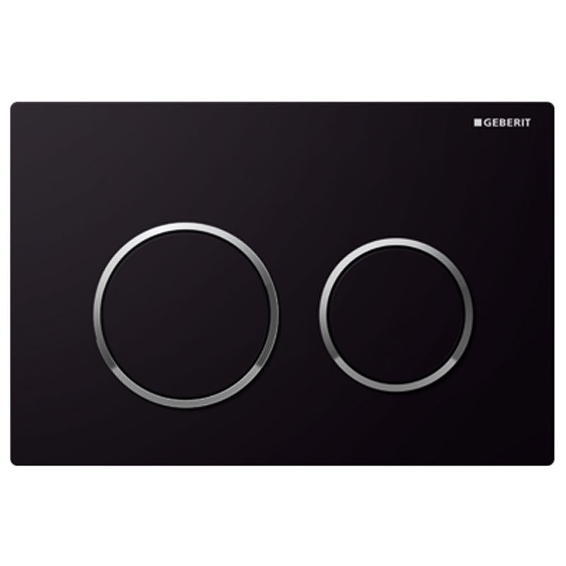 Geberit Kappa 21 Flush Button Chrome - Black, Chrome Trim - 115.240.KM.1