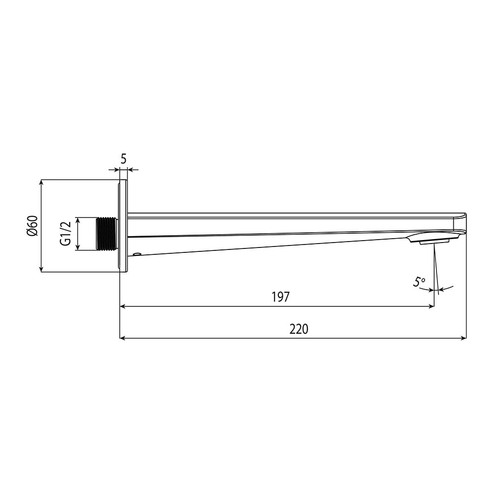 Villeroy & Boch O.Novo Style Bath Spout - LF Gun Metal - 1160890B