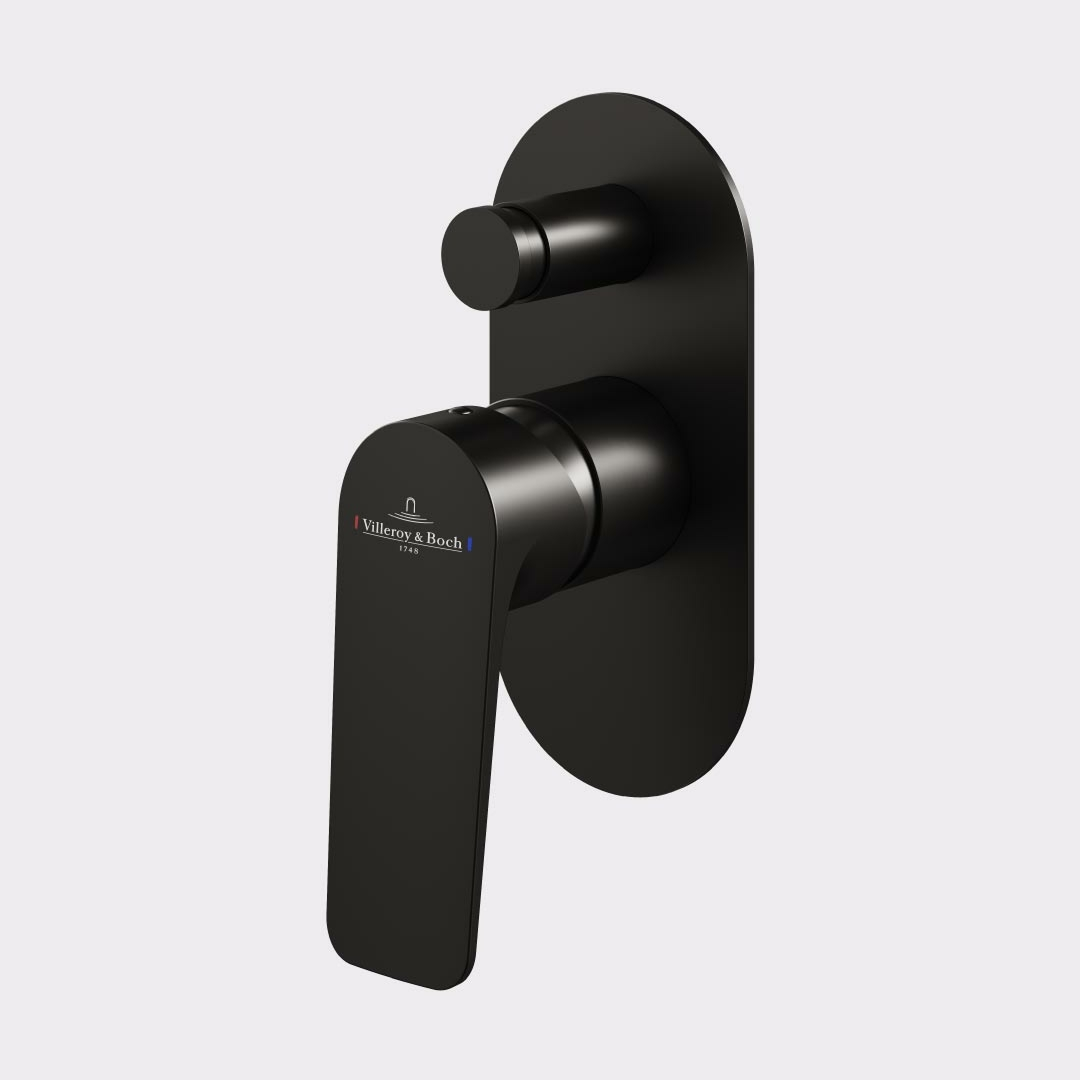 Villeroy & Boch O.Novo Style Diverter Mixer (Trim Kit Only) - Matte Black 1161695B
