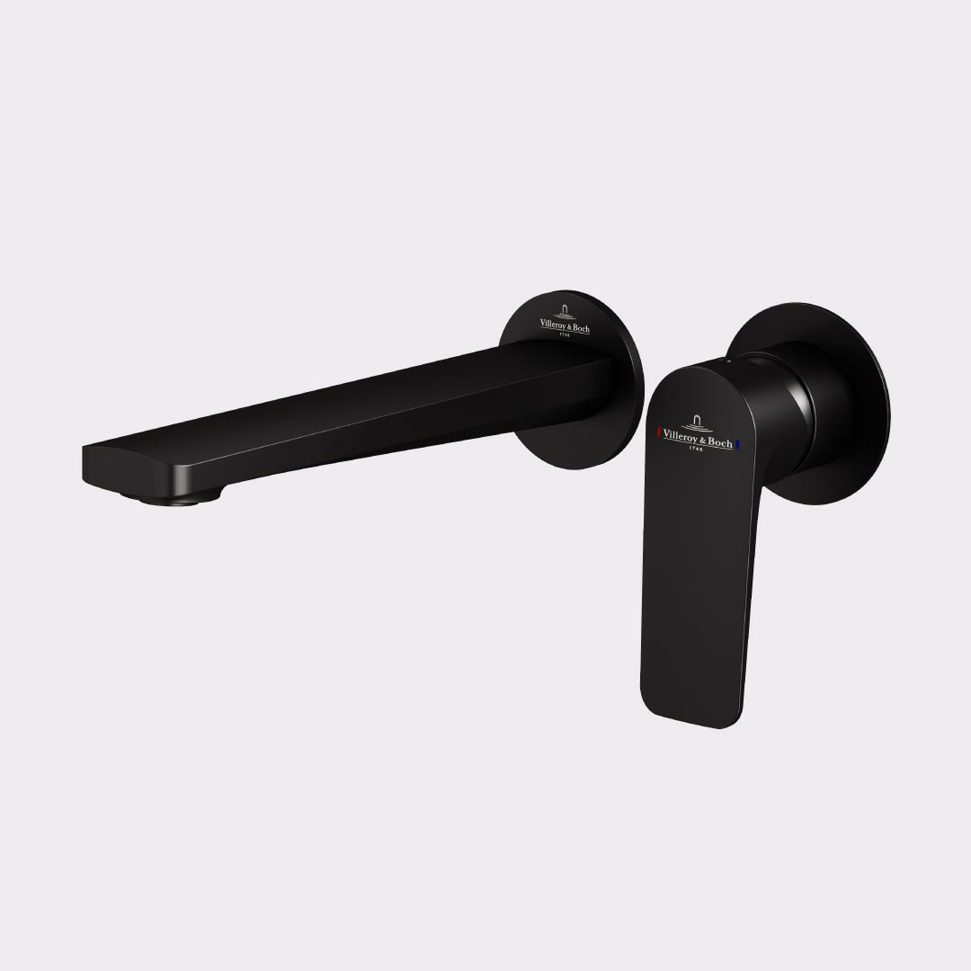 Villeroy & Boch O.Novo Style Wall Basin Mixer (Trim Kit Only) - LF Matte Black 1164595B