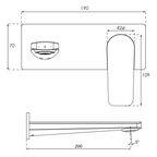 Villeroy & Boch O.Novo Style Rectangular Wall Basin Mixer (Trim Kit Only) - LF Brushed Gold 1165085B