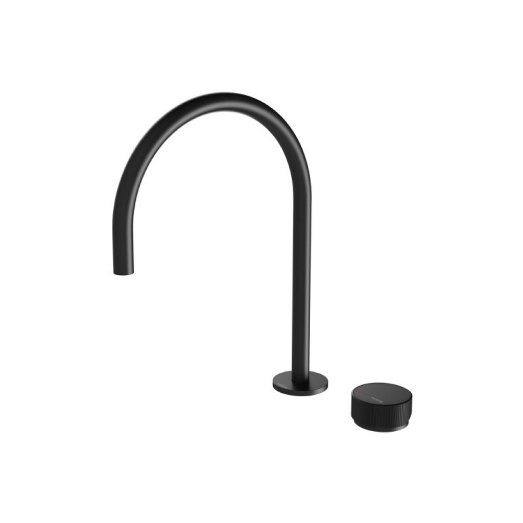 Phoenix Axia 220mm Hob Gooseneck Sink Mixer Set - Matte Black - 117-7550-10