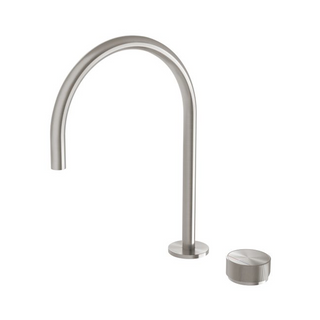 Phoenix Axia 220mm Hob Sink Mixer Gooseneck Set - LF Brushed Nickel - 117-7550-40-1