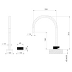 Phoenix Axia 220mm Hob Sink Mixer Gooseneck Set - LF Brushed Nickel - 117-7550-40-1