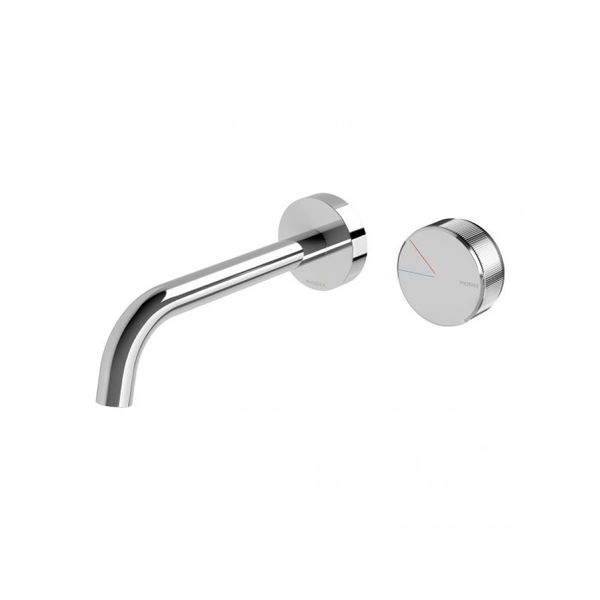 Phoenix Axia 180mm Curved Wall Basin/Bath Mixer Set - Chrome