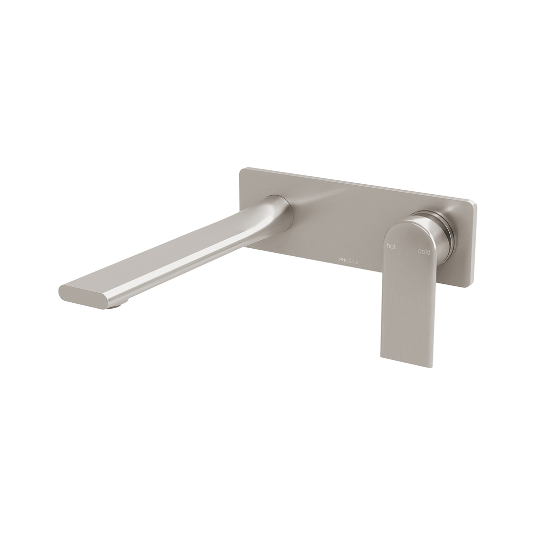 Phoenix Teel SwitchMix 200mm Wall Basin / Bath Mixer Set (Includes In-Wall Body) - LF Brushed Nickel - 118-2810-40-1