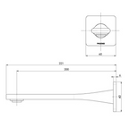 Phoenix Teel Wall Basin Outlet 200mm - LF Chrome 118-7610-00-1