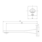 Phoenix Teel Wall Bath Outlet 200mm - LF Chrome - 118-7620-00-1