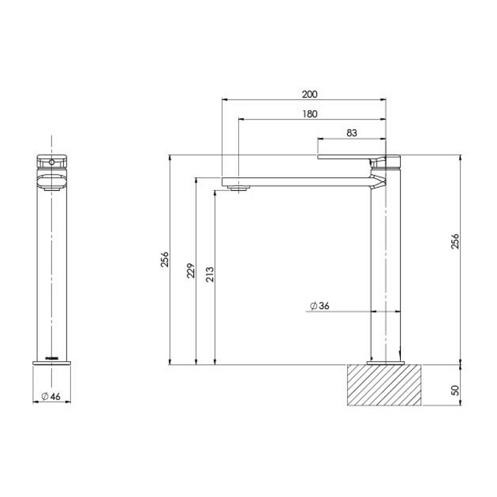 Phoenix Teel Vessel Mixer - LF Brushed Carbon 118-7900-31-1