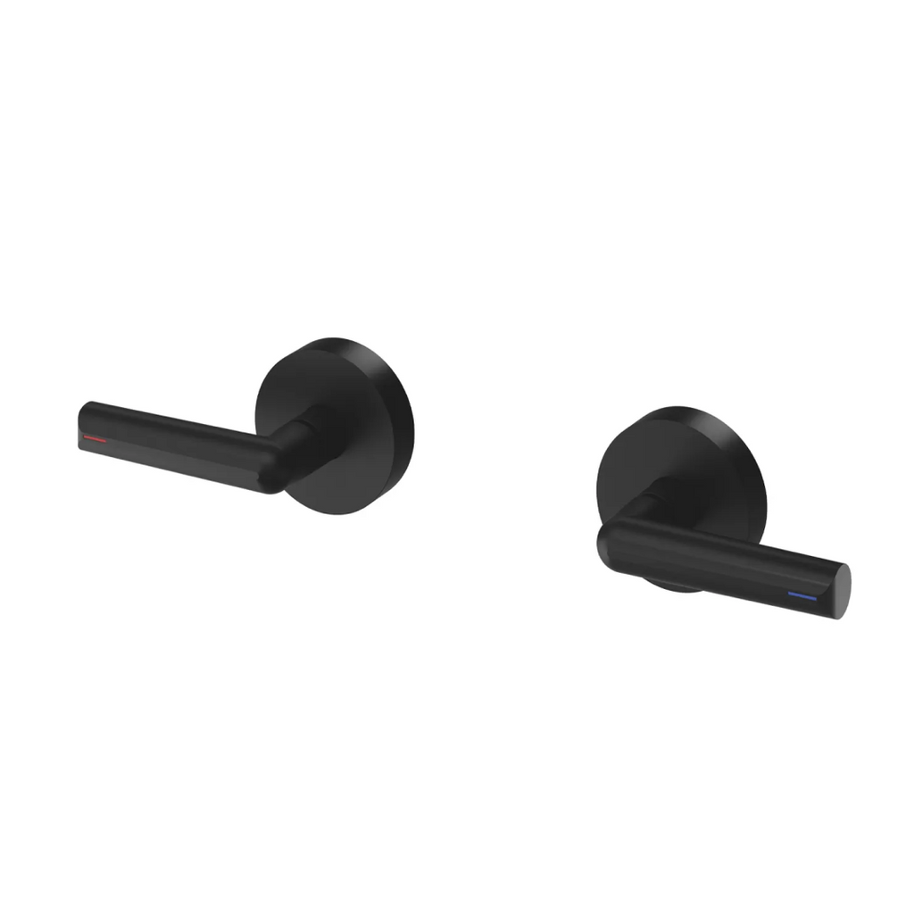 Phoenix Vivid Slimline Plus Lever Wall Top Assemblies - LF Matte Black - 119-0601-10-1