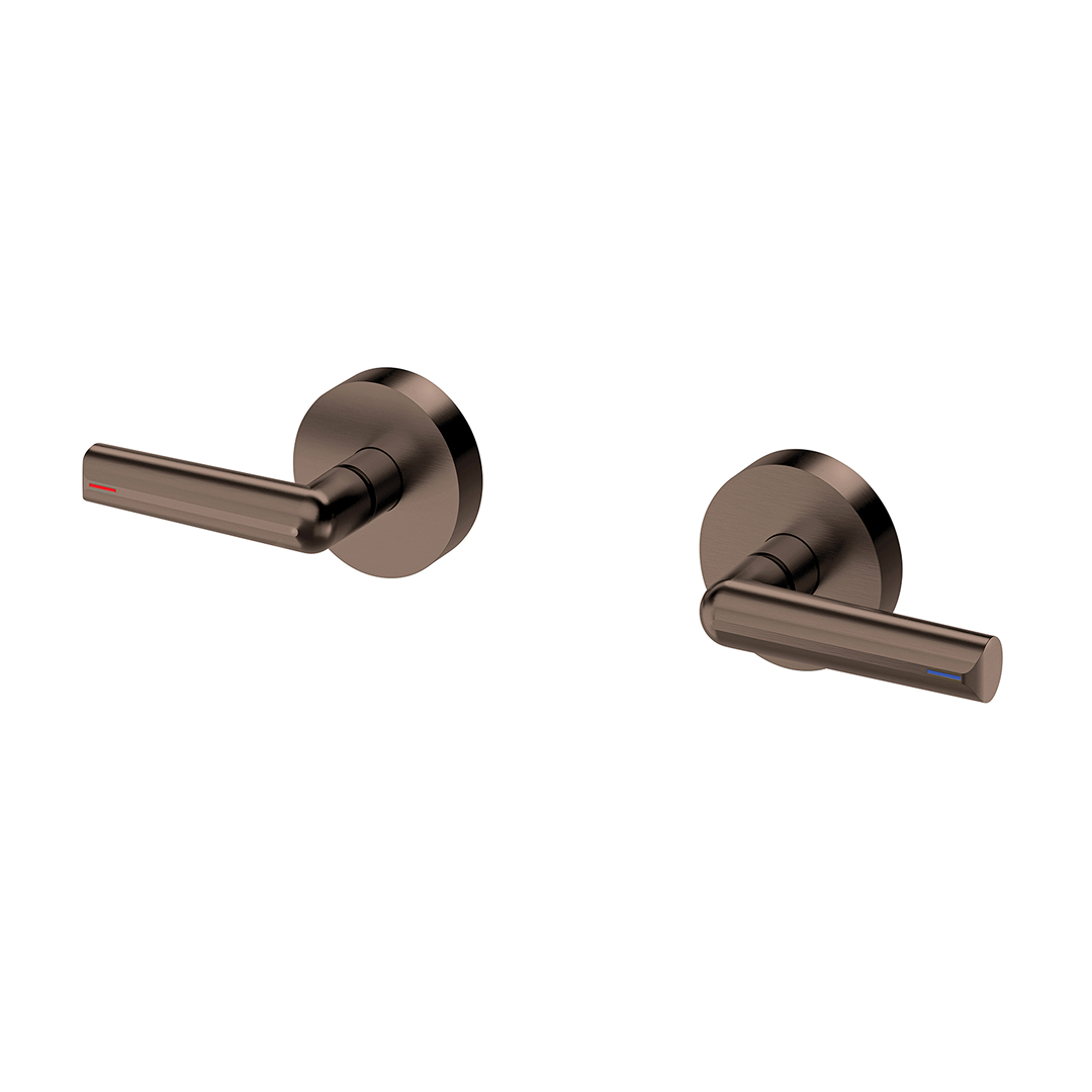 Phoenix Vivid Slimline Plus Lever Wall Top Assemblies - LF Brushed Bronze