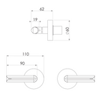 Phoenix Vivid Slimline Plus Lever Wall Top Assemblies - LF Brushed Bronze