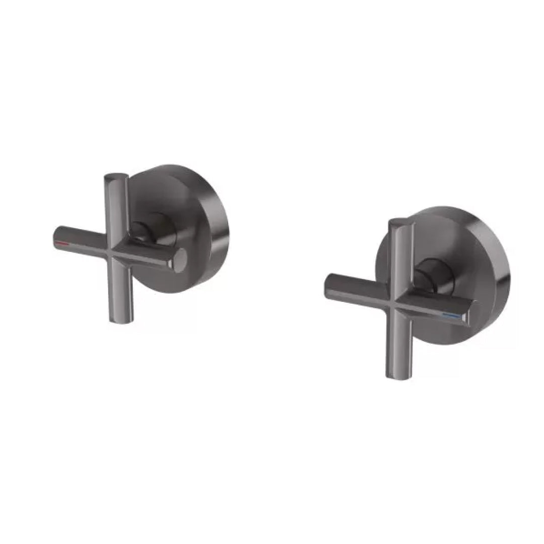 Phoenix Vivid Slimline Plus Lever Wall Top Assemblies - LF Brushed Carbon - 119-0600-31-1