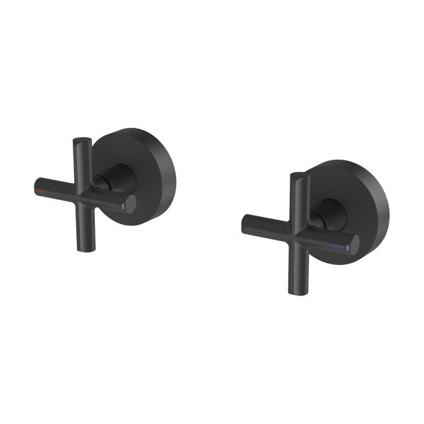Phoenix Vivid Slimline Plus Wall Top Assemblies 15mm Extended Spindles - LF Matte Black - 119-0670-10-1