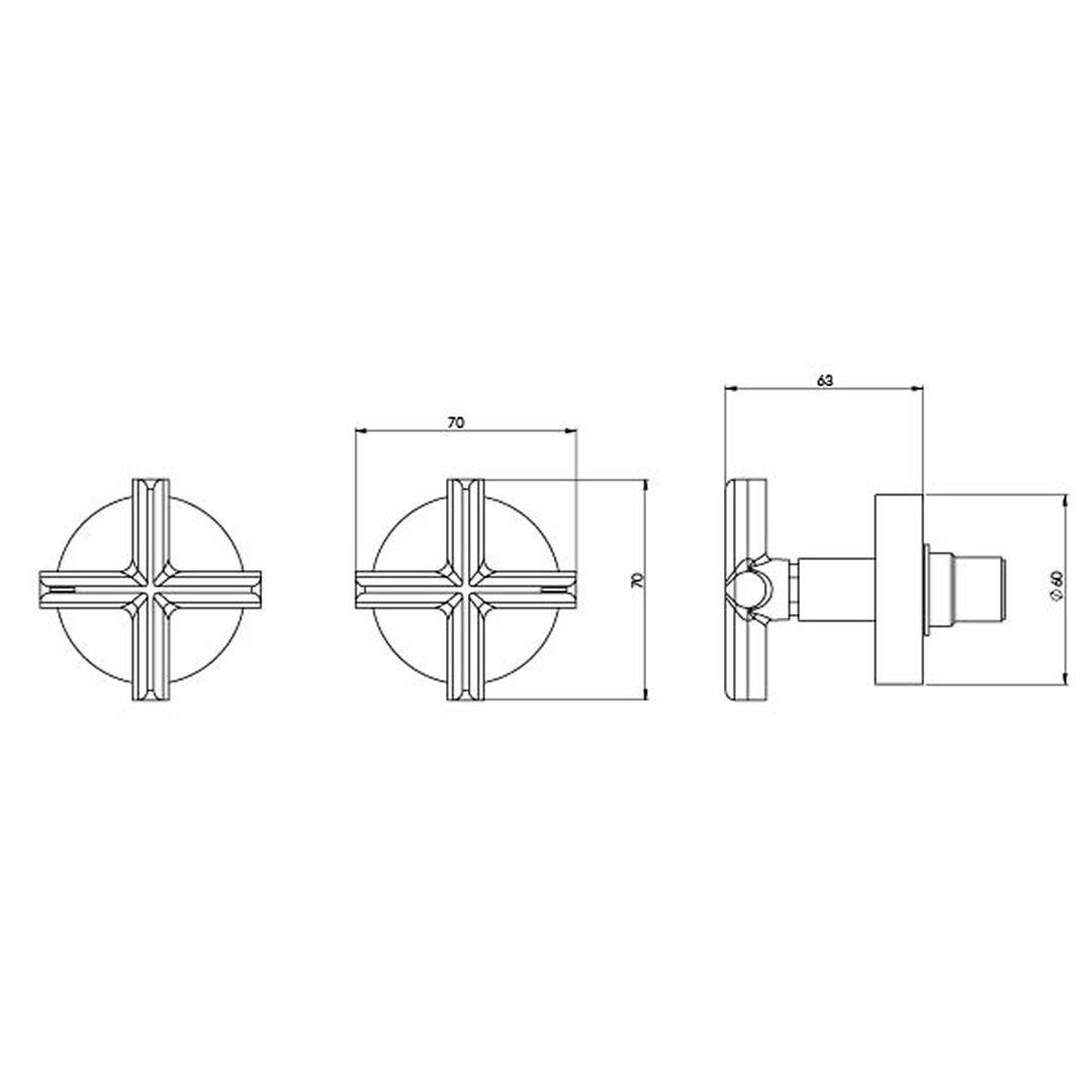 Phoenix Vivid Slimline Plus Wall Top Assemblies (15mm Extended Spindles) - Brushed Bronze