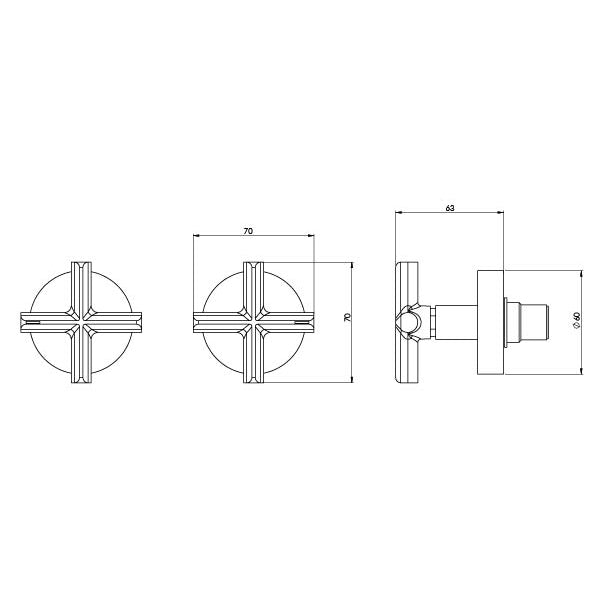 Phoenix Vivid Slimline Plus Wall Top Assemblies 15mm Extended Spindles - LF Matte Black - 119-0670-10-1