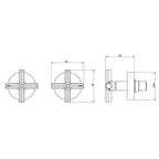 Phoenix Vivid Slimline Plus Wall Top Assemblies 15mm Extended Spindles - LF Matte Black - 119-0670-10-1