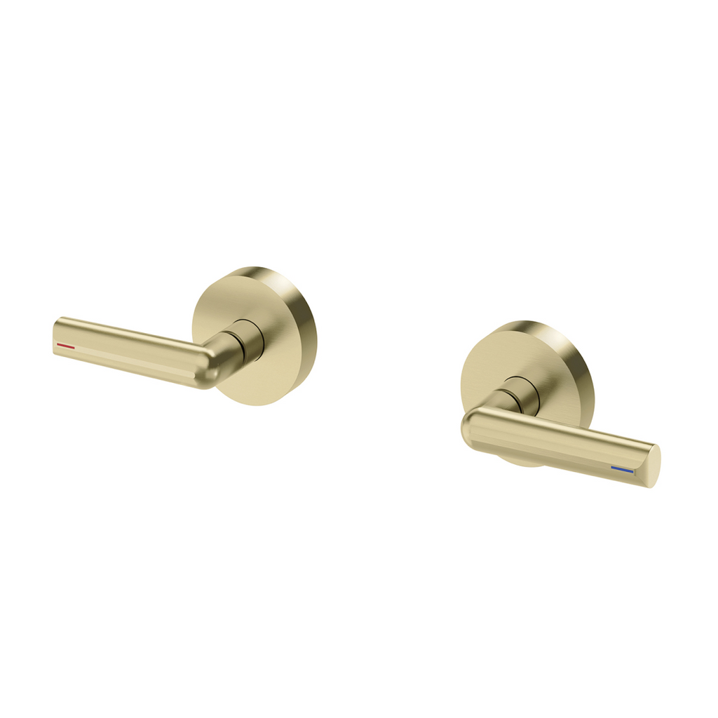 Phoenix Vivid Slimline Plus Lever Wall Top Assemblies 15mm Extended Spindles – LF Brushed Gold - 119-0671-12-1