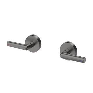 Phoenix Vivid Slimline Plus Lever Wall Top Assemblies 15mm Extended Spindles – LF Brushed Carbon - 119-0671-31-1