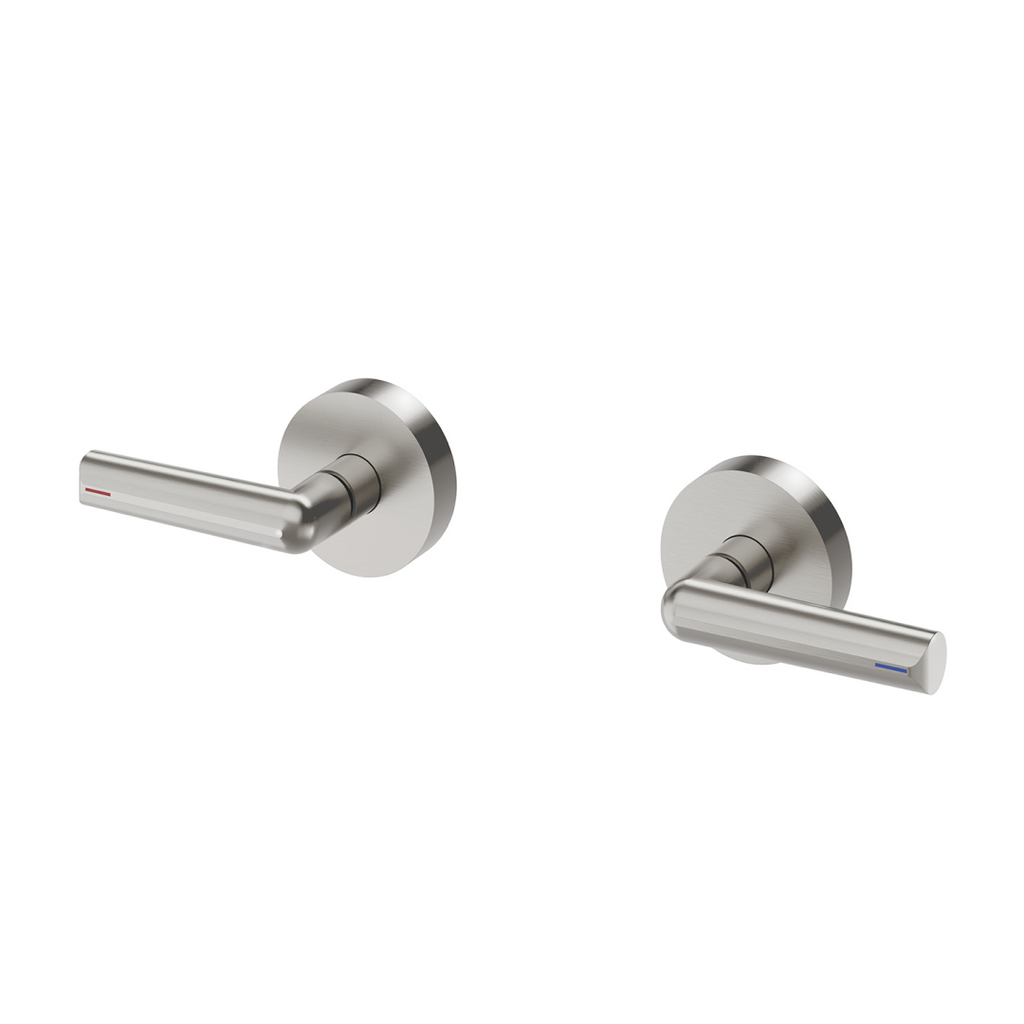 Phoenix Vivid Slimline Plus Lever Wall Top Assemblies 15mm Extended Spindles – LF Brushed Nickel - 119-0671-40-1