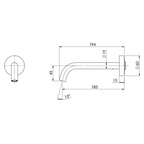 Phoenix Vivid Slimline Plus 180mm Wall Basin/Bath Outlet - LF Brushed Bronze
