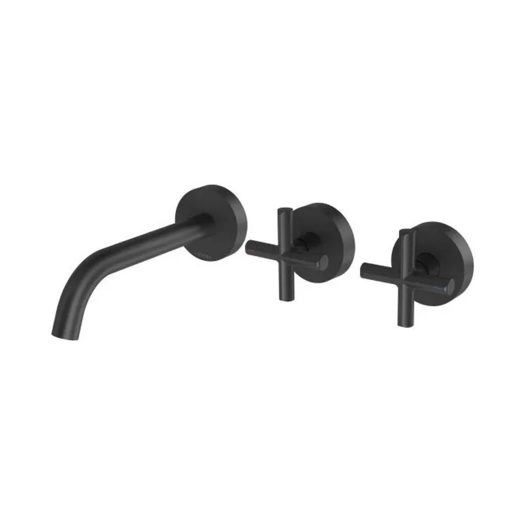 Phoenix Vivid Slimline Plus Wall Basin/Bath Hostess Set 180mm Outlet - Matte Black - 119-1125-10