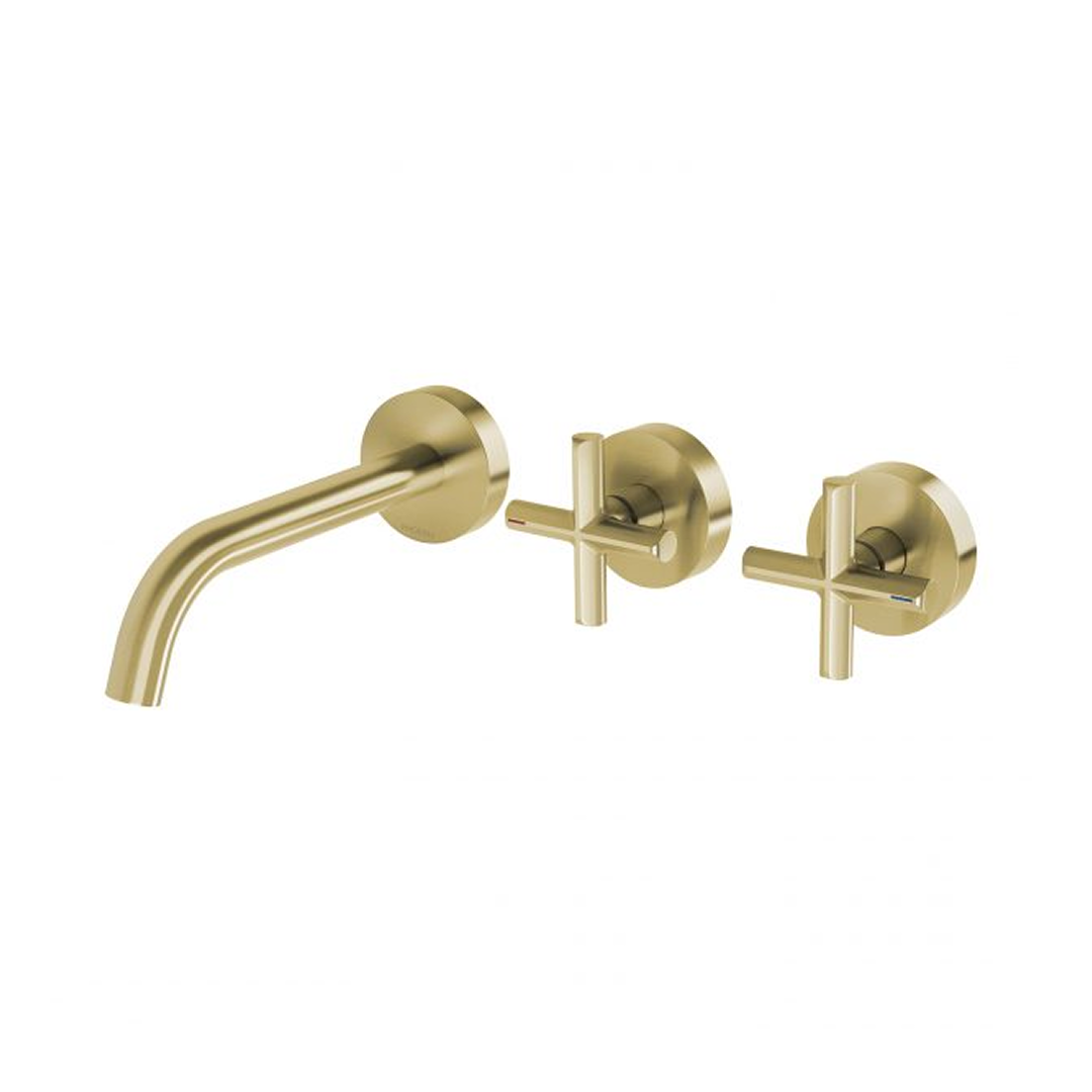 Phoenix Vivid Slimline Plus Wall Basin/Bath Hostess Set 180mm Outlet - LF Brushed Gold - 119-1125-12-1